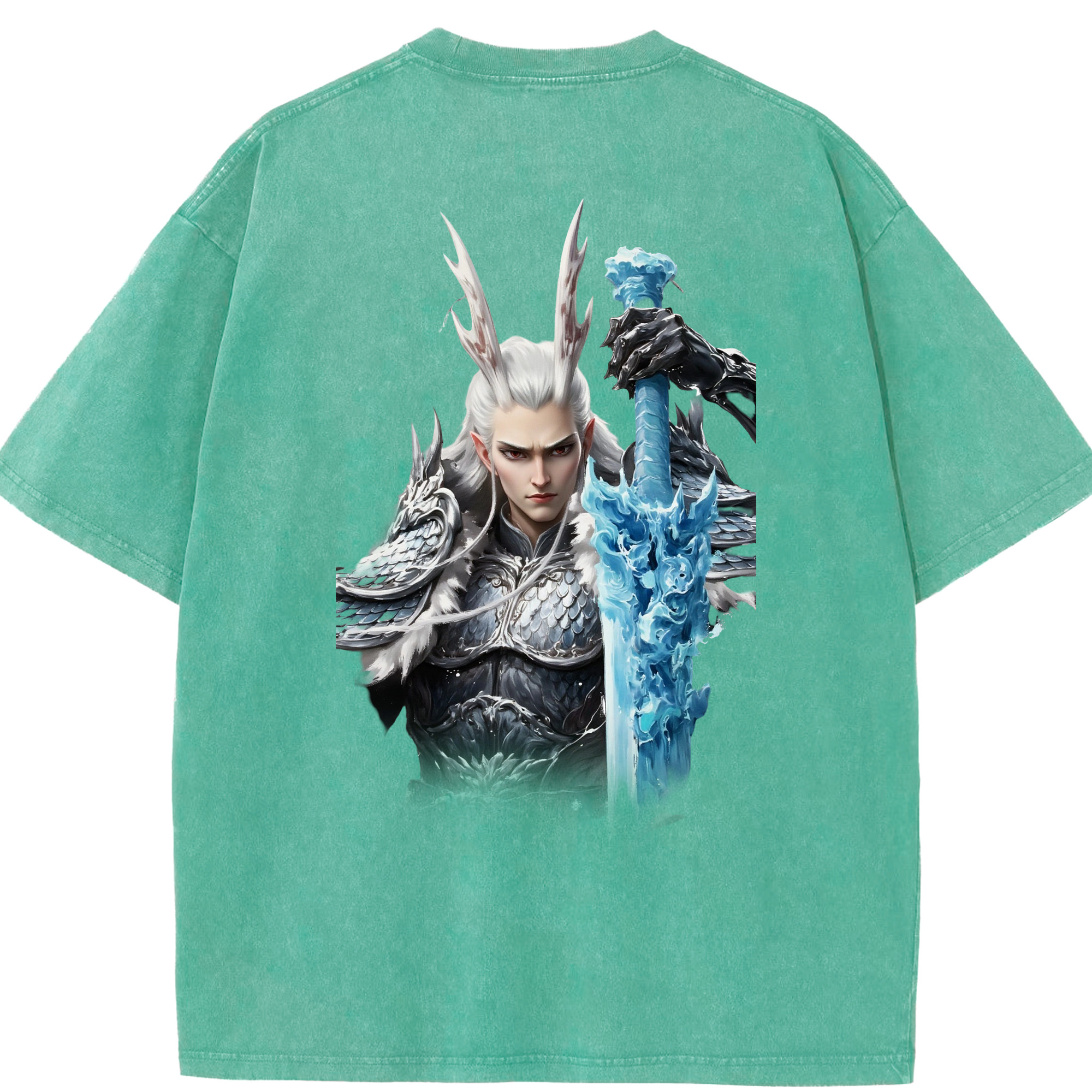 （画像用） Ne Zha 2 ナタ 魔童の大暴れ 綿100% ヴィンテージ風 半袖Tシャツ（背面プリント）